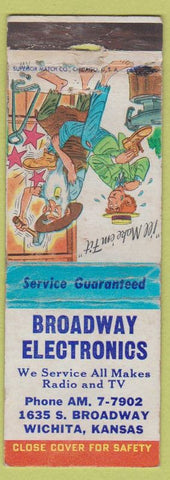 Matchbook Cover - Broadway Electronics Wichita KS Hillbilly WORN