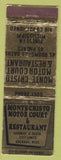 Matchbook Cover - Monte Cristo Motor Court Grenada MS
