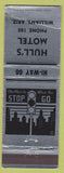 Matchbook Cover - Hull's Motel Williams AZ Route 66 low phone CREASE