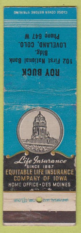 Matchbook Cover - Roy Buck Insurance Loveland Colorado CO