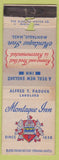Matchbook Cover - Montague Inn MA WEAR