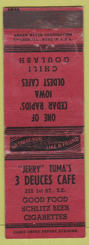 Matchbook Cover - 3 Deuces Cafe Schlitz Beer WEAR ARROW