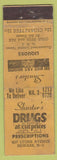 Matchbook Cover - Shuster's Liquors Newark NJ WORN