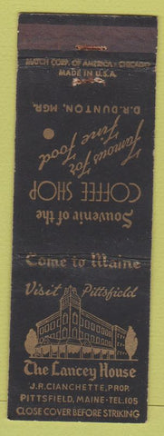 Matchbook Cover - Lancey House Pittsfield ME