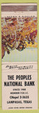 Matchbook Cover - Peoples National Bank Lampasas TX WORN