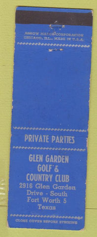 Matchbook Cover - Glen Garden Golf Country Club Fort Worth TX ARROW
