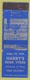 Matchbook Cover - Harry's Drug Store NO TOWN WEAR