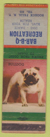 Matchbook Cover - BBQ Recreating bowling Hoosick Falls NY
