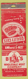Matchbook Cover - Bell's Wholesale Meat Co Wichita KS WORN
