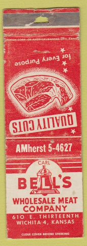 Matchbook Cover - Bell's Wholesale Meat Co Wichita KS WORN