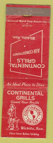 Matchbook Cover - Continental Grills Wichita KS WEAR