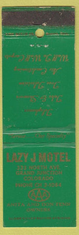 Matchbook Cover - Lazy J Motel Grand Junction Colorado CO