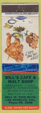 Matchbook Cover - Bill's Cafe Malt Shop Los Angeles CA