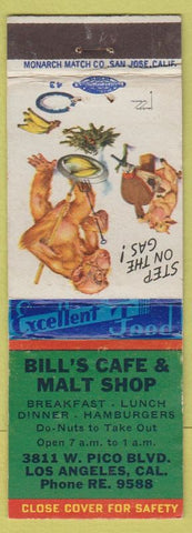 Matchbook Cover - Bill's Cafe Malt Shop Los Angeles CA