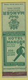 Matchbook Cover - Hotel Manger Boston MA