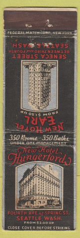 Matchbook Cover - New Hotel Earl Seattle WA WEAR