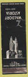 Matchbook Cover - Waldorf Astoria Hotel New York City wEAR