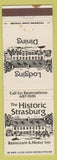 Matchbook Cover - Historic Strasburg Restaurant PA