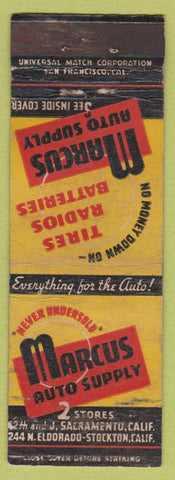 Matchbook Cover - Marcus Auto Supply Stockton CA WEAR