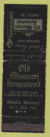 Matchbook Cover - Old Missouri Homestead Sedalia MO