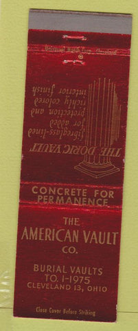 Matchbook Cover - American Burial Vault Co Cleveland OH mortician