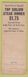 Matchbook Cover - Hofbrau Club German Food Long Beach CA WORN
