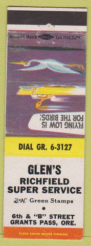 Matchbook Cover - Glen's Richfield oil gas Grants Pass OR