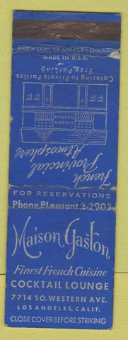 Matchbook Cover - Maison Gastol French Restaurant Los Angeles CA
