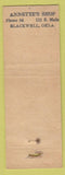 Matchbook Cover - Nannette Originals Frocks Annette's Shop Blackwell OK
