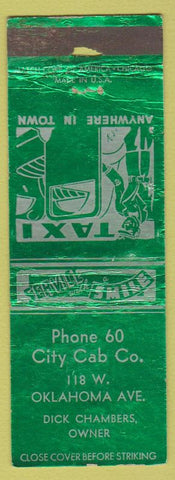 Matchbook Cover - City Cab Co Blackwell? OK low phone
