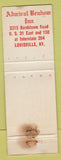 Matchbook Cover - Admiral Benbow Inn Louisville KY WORN