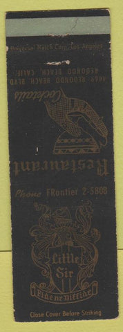 Matchbook Cover - Little Sir Restaurant Redondo Beach CA