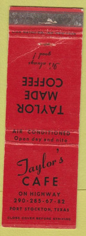 Matchbook Cover - Taylor's Cafe Fort Stockton TX