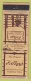 Matchbook Cover - Kelley's Houston TX