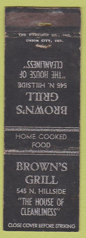 Matchbook Cover - Brown's Grill  NO TOWN WEAR