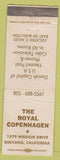 Matchbook Cover - Royal Copenhagen Solvang CA