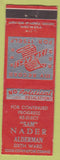 Matchbook Cover - Election Sam Nader Alderman Chicago? WORN