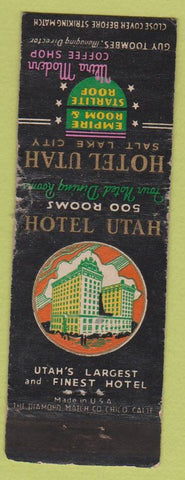 Matchbook Cover - Hotel Utah Salt Lake City UT WORN