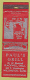 Matchbook Cover - Paul's Grill Wellington KS