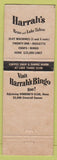 Matchbook Cover - Harrah's Club Casino Reno Lake Tahoe NV