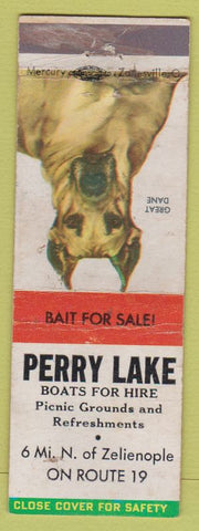 Matchbook Cover - Perry Lake Zelienople PA Great Dane WORN bait