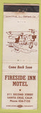 Matchbook Cover - Fireside Inn Motel Santa Cruz CA WEAR girlie
