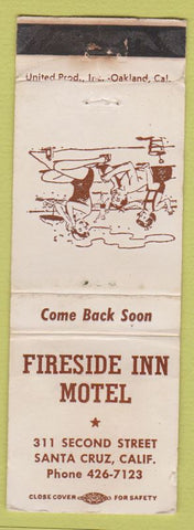 Matchbook Cover - Fireside Inn Motel Santa Cruz CA WEAR girlie