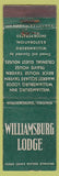 Matchbook Cover - Williamsburg Lodge VA WEAR
