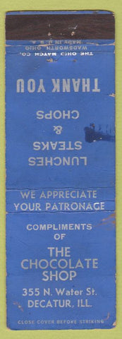 Matchbook Cover - Chocolate Shop Decatur IL WEAR