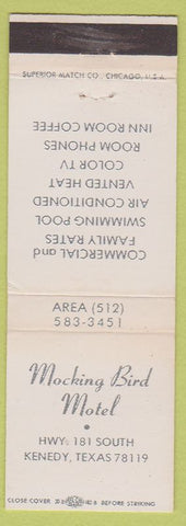 Matchbook Cover - Mocking Bird Motel Kenedy TX