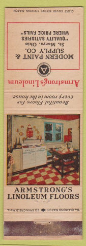 Matchbook Cover - Modern Paint St Mary's Oh Armstrong Linoleum'