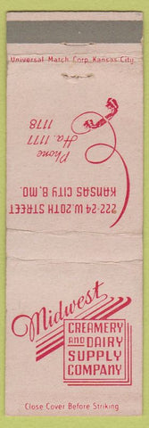 Matchbook Cover - Midwest Creamery Dairy Supply Kansas City MO