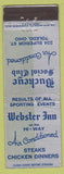 Matchbook Cover - Webster Inn Toledo OH Buckeye Social Club