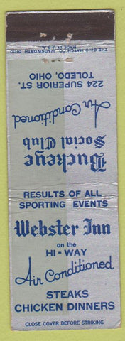 Matchbook Cover - Webster Inn Toledo OH Buckeye Social Club